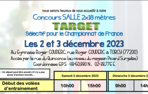 Concours SALLE 2x18 mètres TARGET 2023